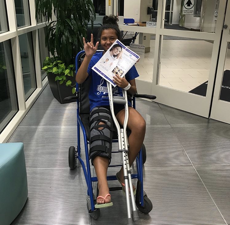 After suffering from an injury doing a front round off, Reyes-Rivera was treated for her torn anterior cruciate ligament. She will undergo reconstructive surgery this December for treatment.