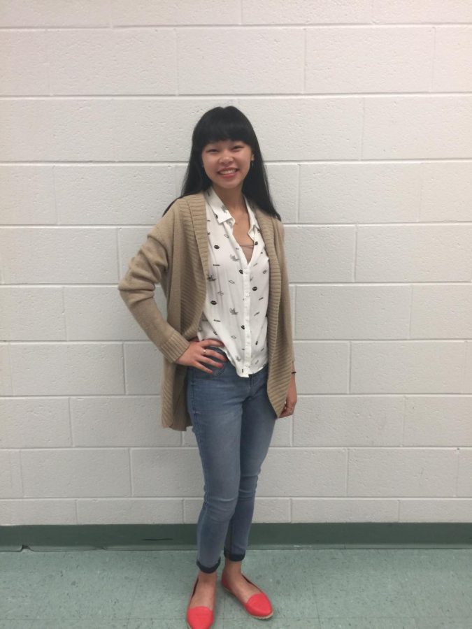 “I usually construct my outfit around one simple piece,” senior Celine Hoang said. “The [piece] of clothing I wanted my outfit around was a white button [up].