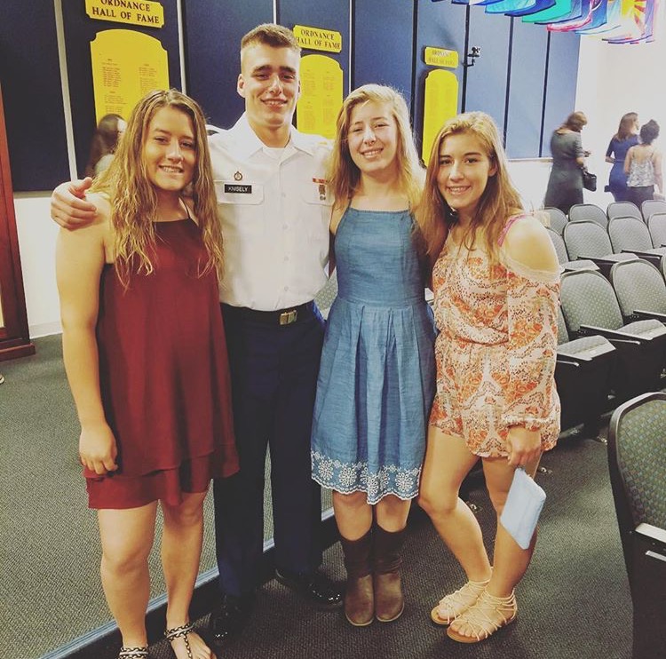 Sophomore Renae Knisely, second from the right, poses with three of her four biological siblings at her brother’s army tech school graduation.