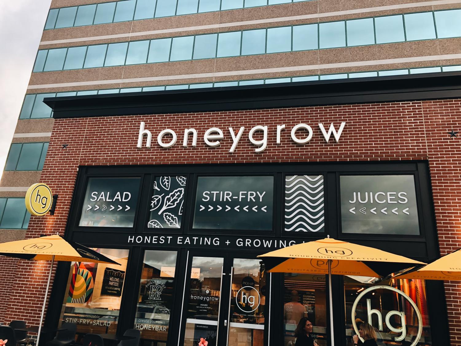 Honeygrow has an aesthetic setup which matches the theme with the restauran...