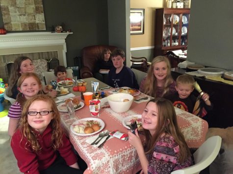 Yearbook adviser Mary Kay Downes celebrates Thanksgiving with her grandchildren.