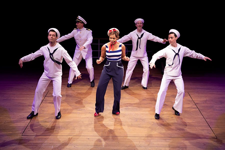 Anything Goes cast members tap dance during a performance of the title song, Anything Goes. A night out at a local theater such as Arena Stage can provide students with a unique experience.