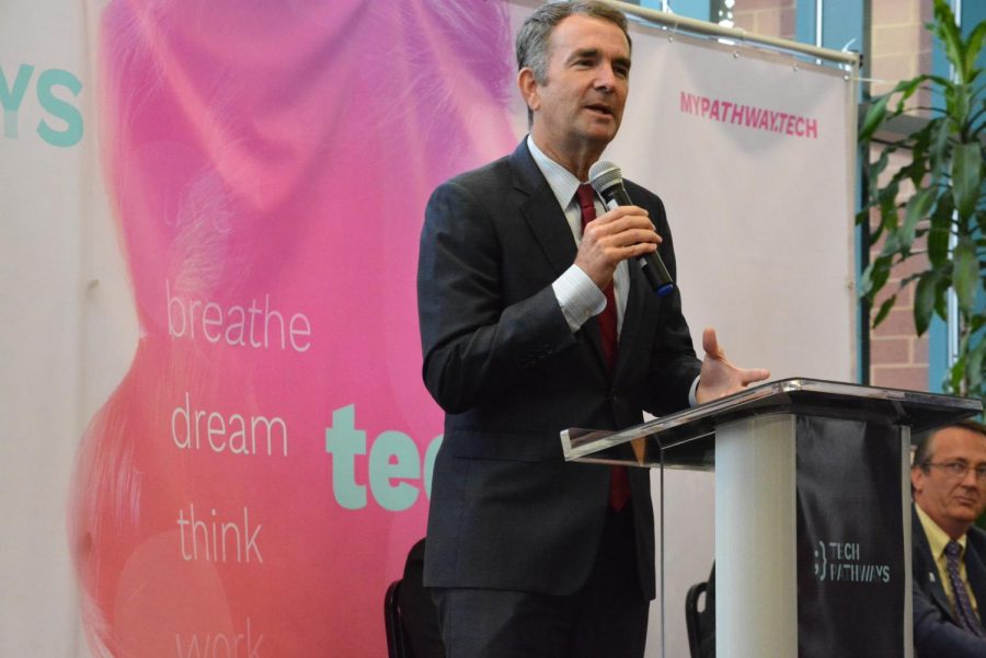 Governor Ralph Northam visited Chantilly to speak about expanding tech skills to the youth and strengthening STEM in Virginia. He promoted the Tech Pathways program, which is designed to encourage students to consider tech-related jobs.