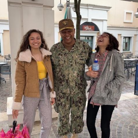 Senior Kailani Torruella (left) poses with her sister and father in Naples, Italy. Their father’s Naval career has allowed them to explore and experience a range of foreign places.
