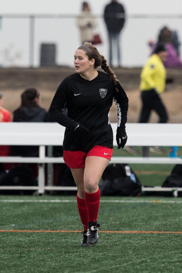 Senior+Caroline+Weeren+is+pictured+on+the+field+playing+for+her+club+team.+Weeren+has+committed+to+The+Citadel+for+soccer+and+will+continue+her+academic+and+athletic+careers+there.+