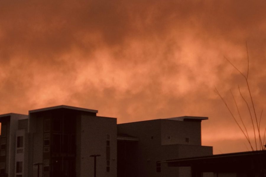 On August 19, wildfires expanded over the streets of Sacramento, California and transformed the sky into a red-orange color. 