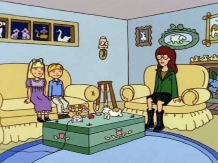 In the episode “Pinch Sitter,” Daria (Tracy Grandstaff) babysits two kids.
