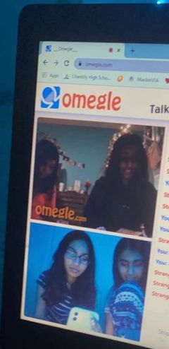 Freshman Sameera Pasham chats with others on Omegle, an anonymous video calling site, in December 2020.