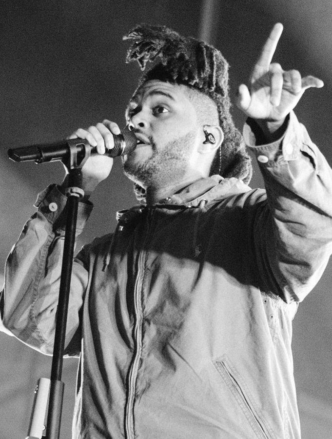 Picture of Abel Tesfaye, also known as the Weeknd, performing at Bumbershoot 2015.