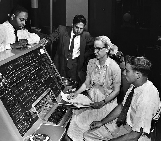 Grace Hopper, an avid contributor to the field of computer science, helps to develop the first digital computer, the UNIVAC.