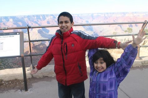 On a family trip to the Grand Canyon in 2013, freshman Diya Kohli and her brother share their excitement. Photo used with permission of Diya Kohli.
