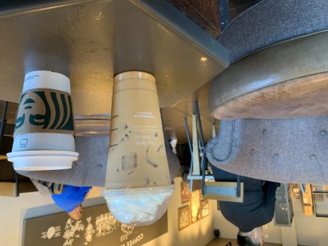 An iced pumpkin latte and hot chai tea latte are very popular drinks at Starbucks on Oct. 27. Many people are buying them, also because one is seasonal.