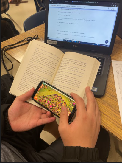 Students may hide their cell phones in books they are supposed to be reading during class time.
