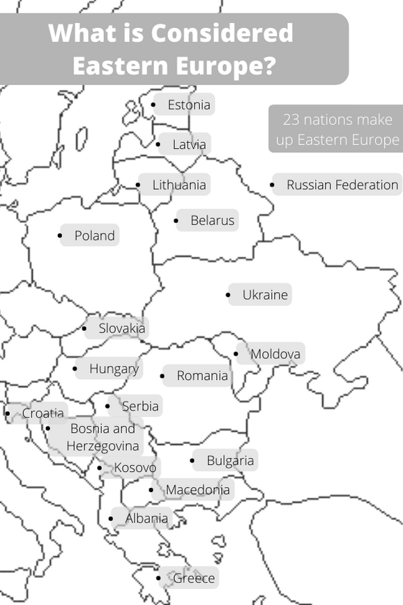 There are 23 nations that are considered a part of Eastern Europe.