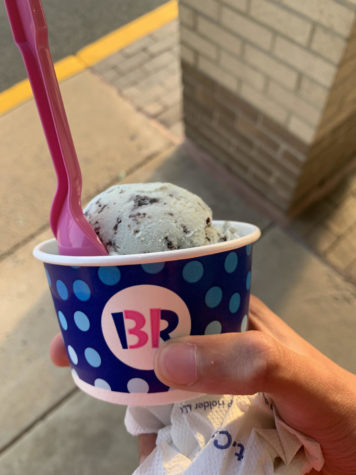 Baskin-Robbins mint chip flavor that is one of the top five most sold ice cream flavors at their stores, according to Baskin-Robbins.