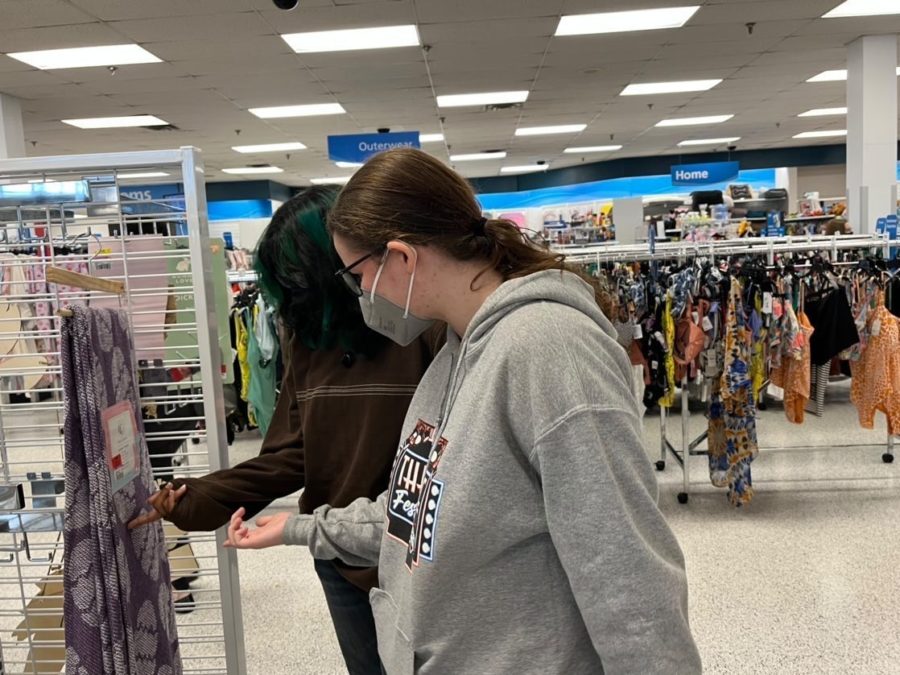Roommates Senior Harshini Bachu (left) and Senior Maeve Hutcheson (right) shop at their local Ross for dorm decorations on May 6.
