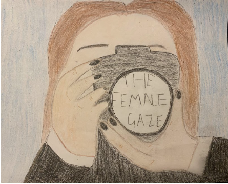  Illustration represents how directors attempt to portray the female gaze through media.