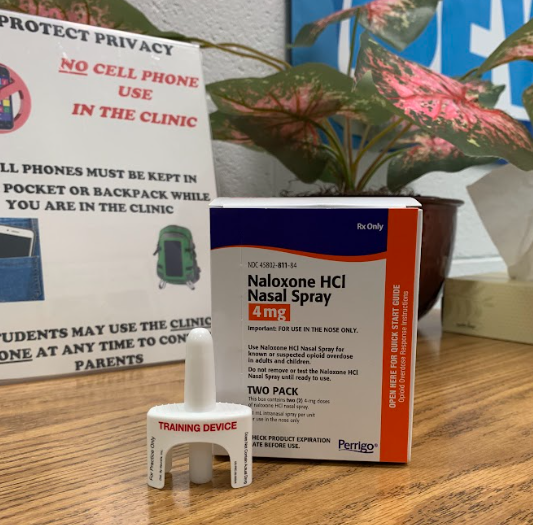 Narcan, which can be found in the clinic and first aid kits throughout the school, can be administered by a nurse or security.  
