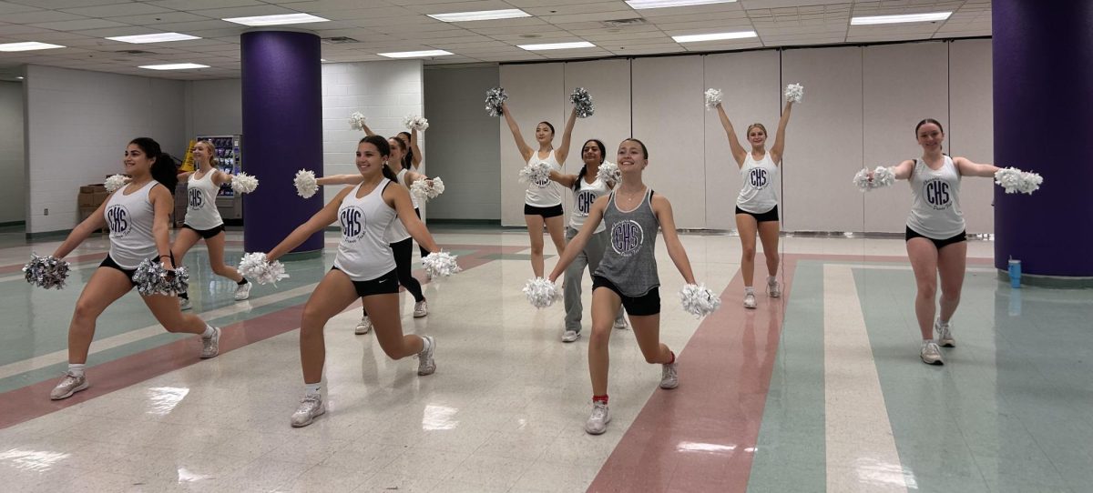 The winter dance team practices for upcoming competitions in the cafeteria on Nov. 13.