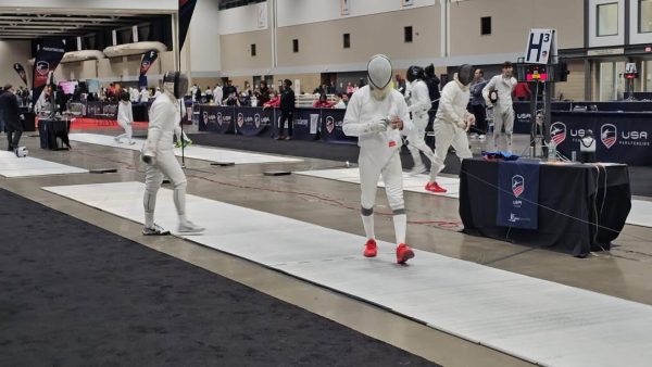 Freshman Ravin Singh prepares to fence at the Kansas City Northern American Cup Jan. 5 where he placed 209 out of 262 in the Division 1 Men's Epee. Photo used with permission of Ravin Singh
