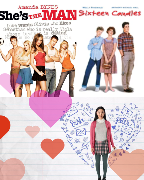 “A portion of rom-coms are known as cult-classics, widely known and universally celebrated films. “She’s the Man” Image courtesy of Paramount, “To All The Boys I’ve Loved Before” Image courtesy of Netflix and Image “Sixteen Candles” courtesy of Universal Pictures.”
