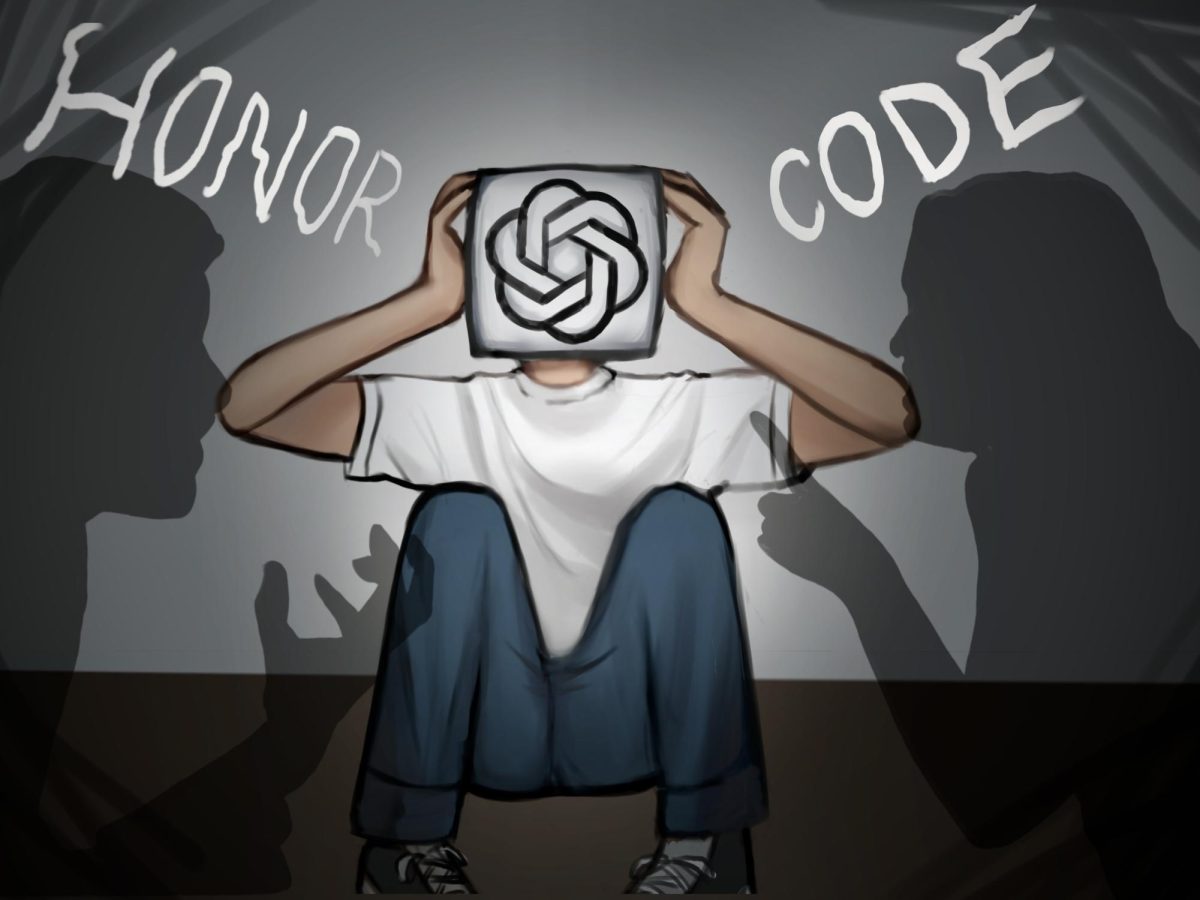 In light of developments in generative AI, CHS’ honor code has been modified to include AI use. Graphic by Rachel Neathery