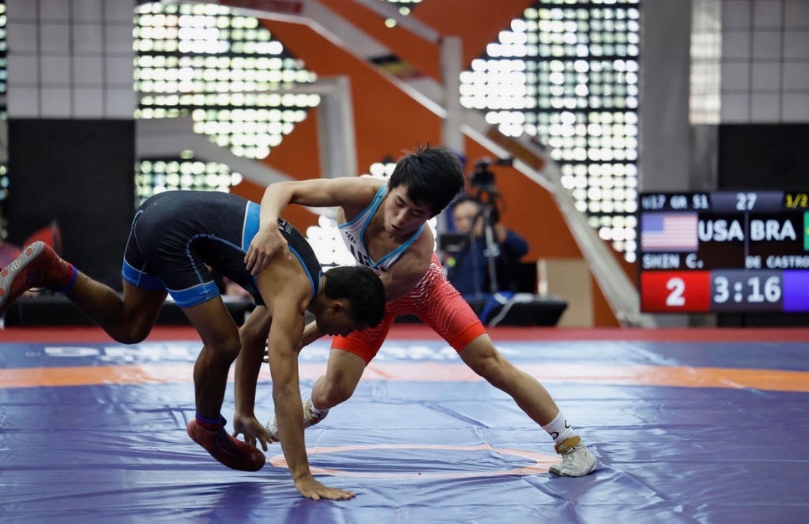 Senior Carter Shin represents the USA at the Pan-Am Games and wins against Brazil on June 20, 2025. Photo used with permission by Carter Shin.