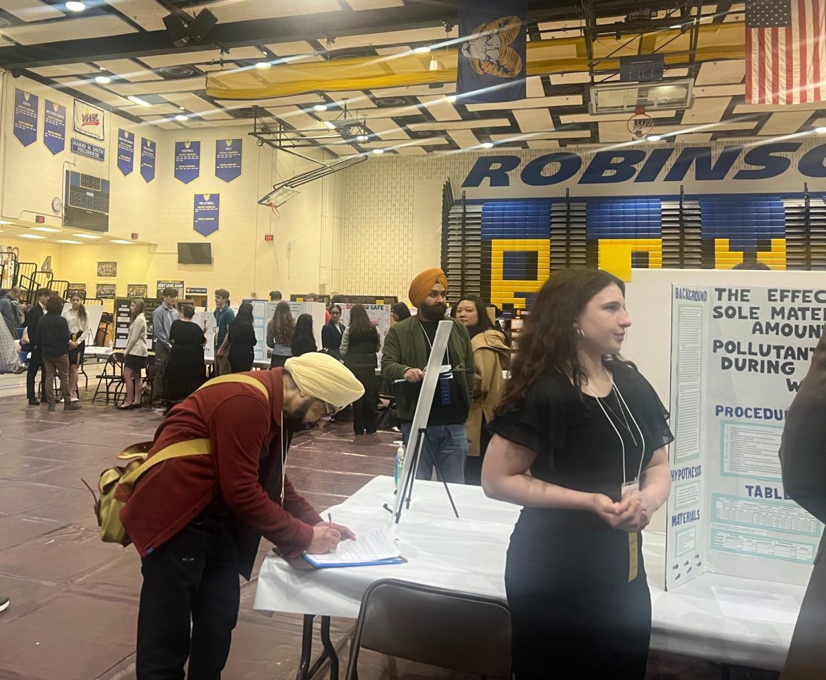 On March 14, students present their projects to science fair judges. Photo used with permission of Ariya Lee
